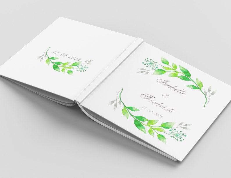 Silver Foil Wedding Guest Book Custom Wedding Guestbook Personalized Wedding Album Rustic Guest Book Floral Wedding Guest Book Ideas