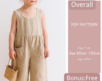 kids Overalls Sewing Pattern, Overalls Pattern, Kids Pattern, Jumpsuit Pattern, Beginner Pattern, Sewing Pattern Toddlers, Baby Pattern
