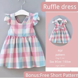 Dress Sewing Pattern for Kids,Dress Pattern, Kids Pattern, Summer Dress Pattern, Beginner Pattern, Sewing Pattern Toddlers,Baby Pattern/W033