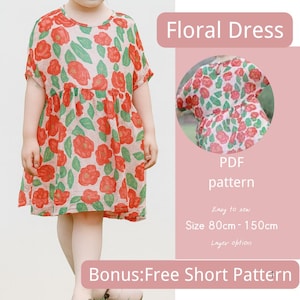 Dress Sewing Pattern for Kids,Dress Pattern, Kids Pattern, Summer Dress Pattern, Beginner Pattern, Sewing Pattern Toddlers,Baby Pattern/272