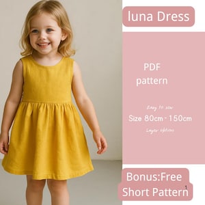 Dress Sewing Pattern for Kids,Dress Pattern, Kids Pattern, Summer Dress Pattern, Beginner Pattern, Sewing Pattern Toddlers,Baby Pattern/272