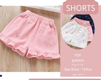 Kids Shorts Sewing Pattern, Shorts Pattern, Kids Pattern, Sewing Pattern, Beginner Pattern, Sewing Pattern Toddlers Baby Sewing Pattern/1013