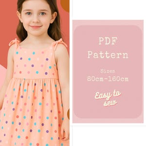 Dress Sewing Pattern for Kids, Dress Pattern, Kids Pattern, Summer Dress Pattern, Beginner Pattern, Sewing Pattern Toddlers, Baby Pattern