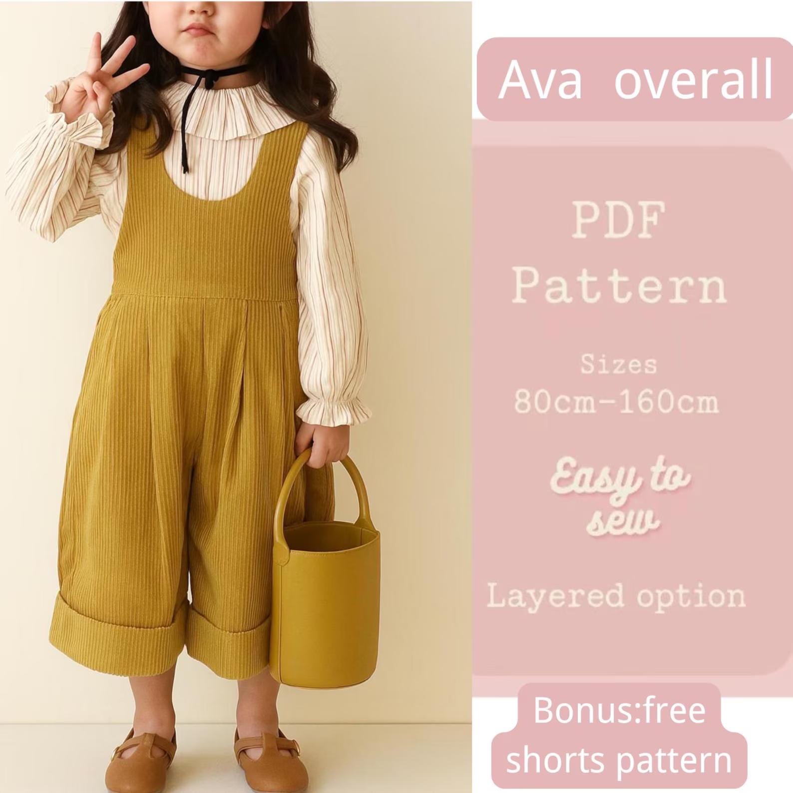 kids Overalls Sewing Pattern, Overalls Pattern, Kids Pattern, Jumpsuit Pattern, Beginner Pattern, Sewing Pattern Toddlers, Baby Pattern