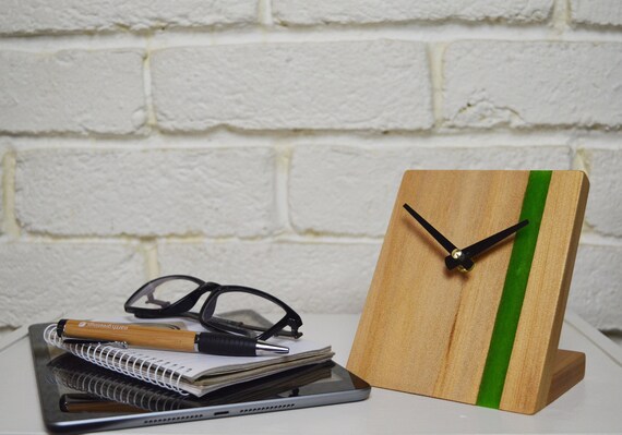Desk Clock Table Clock Wooden Clock Small Clock Decorative Etsy