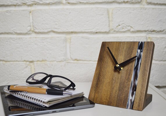 Desk Clock Table Clock Wooden Clock Small Clock Decorative Etsy