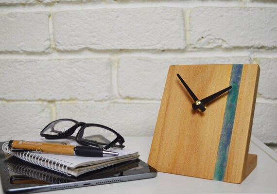 Desk Clock Table Clock Wooden Clock Small Clock Decorative Etsy