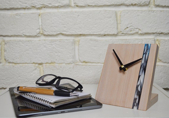Desk Clock Table Clock Wooden Clock Small Clock Decorative Etsy