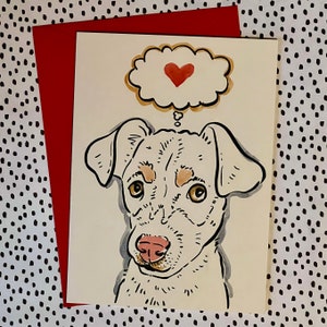 Os donos/amantes de animais de estimação podem enviar saudações amorosas com este cartão pintado à mão ilustrado com um cachorrinho adorável.