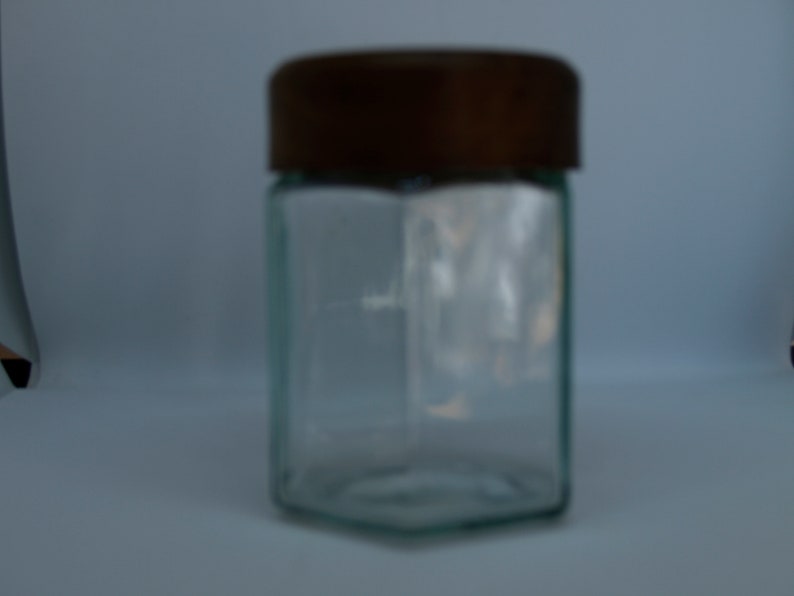 Glass Jars With Hand Made Wooden Lids. All Made of Recycled Wood and