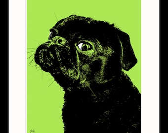 Pug Art for Pug Lovers abstract wall pop art  poster print