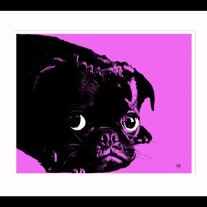 Pug Art for Pug Lovers abstract wall pop art  poster print