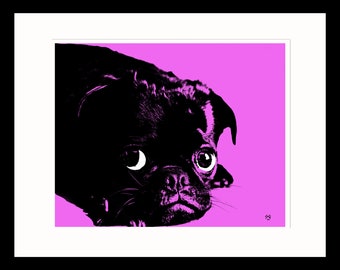 Pug Art for Pug Lovers abstract wall pop art  poster print