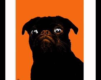 Pug Art for Pug Lovers abstract wall pop art  poster print