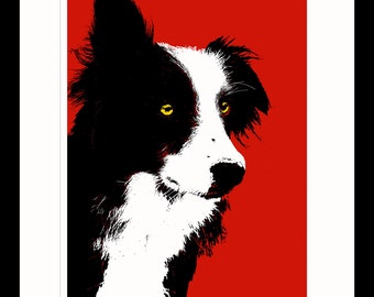 Border Collie Art for Dog Lovers abstract wall pop art poster print