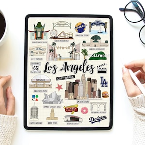 Los Angeles digital STICKERS Set, clip art, GoodNotes stickers, digital sticker, Los Angeles clipart, Los angeles, LA, la clipart, png