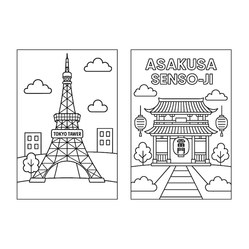Japan Coloring Book for Kids Ages 5-7 – 30 Fun Pages of Japanese ...