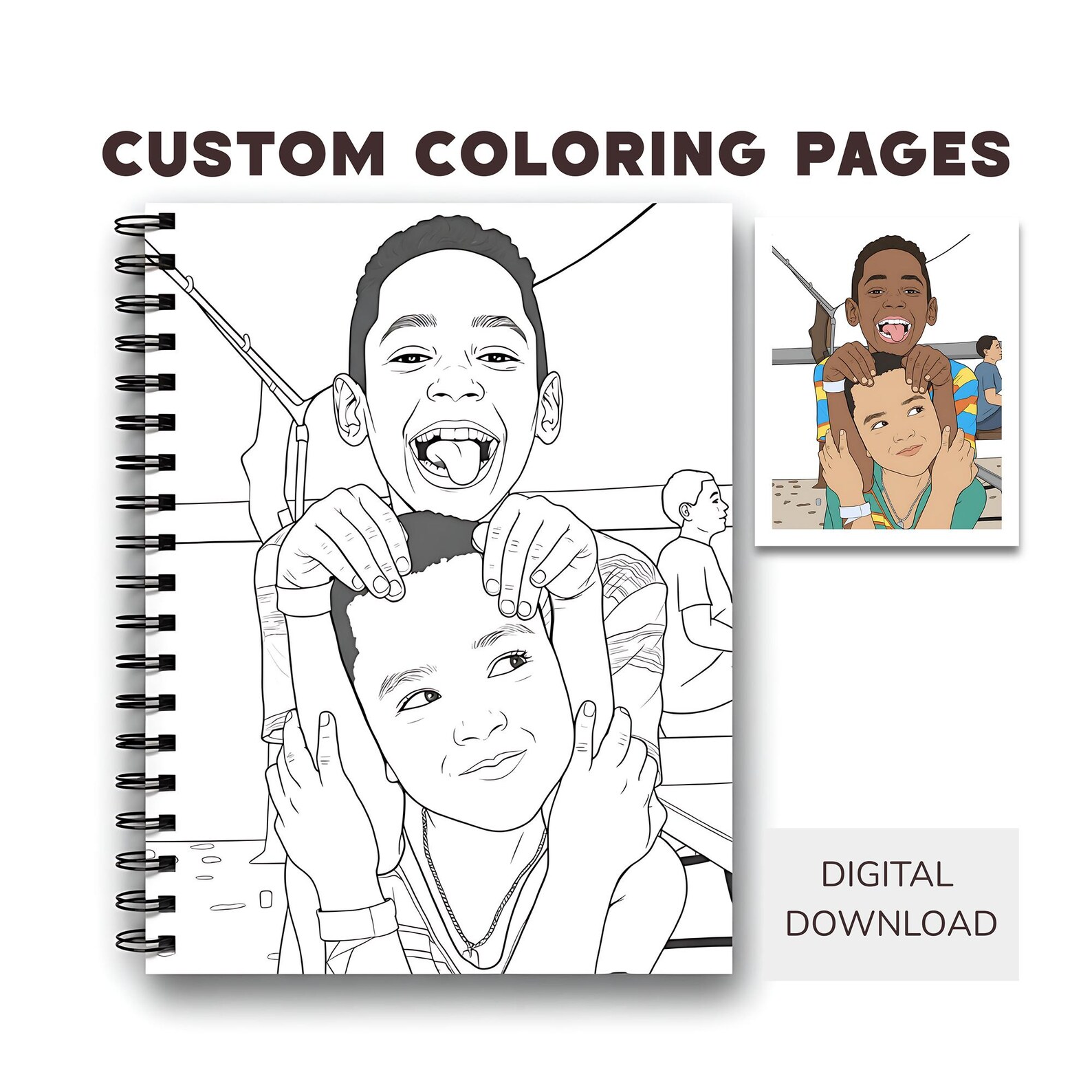 15 Custom Coloring Pages From Photos - Personalized Gift Custom Photo ...