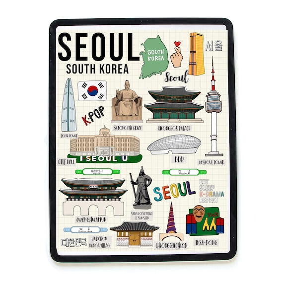 Seoul Seoul Clipart Seoul Digital Sticker Clipart Korean Etsy