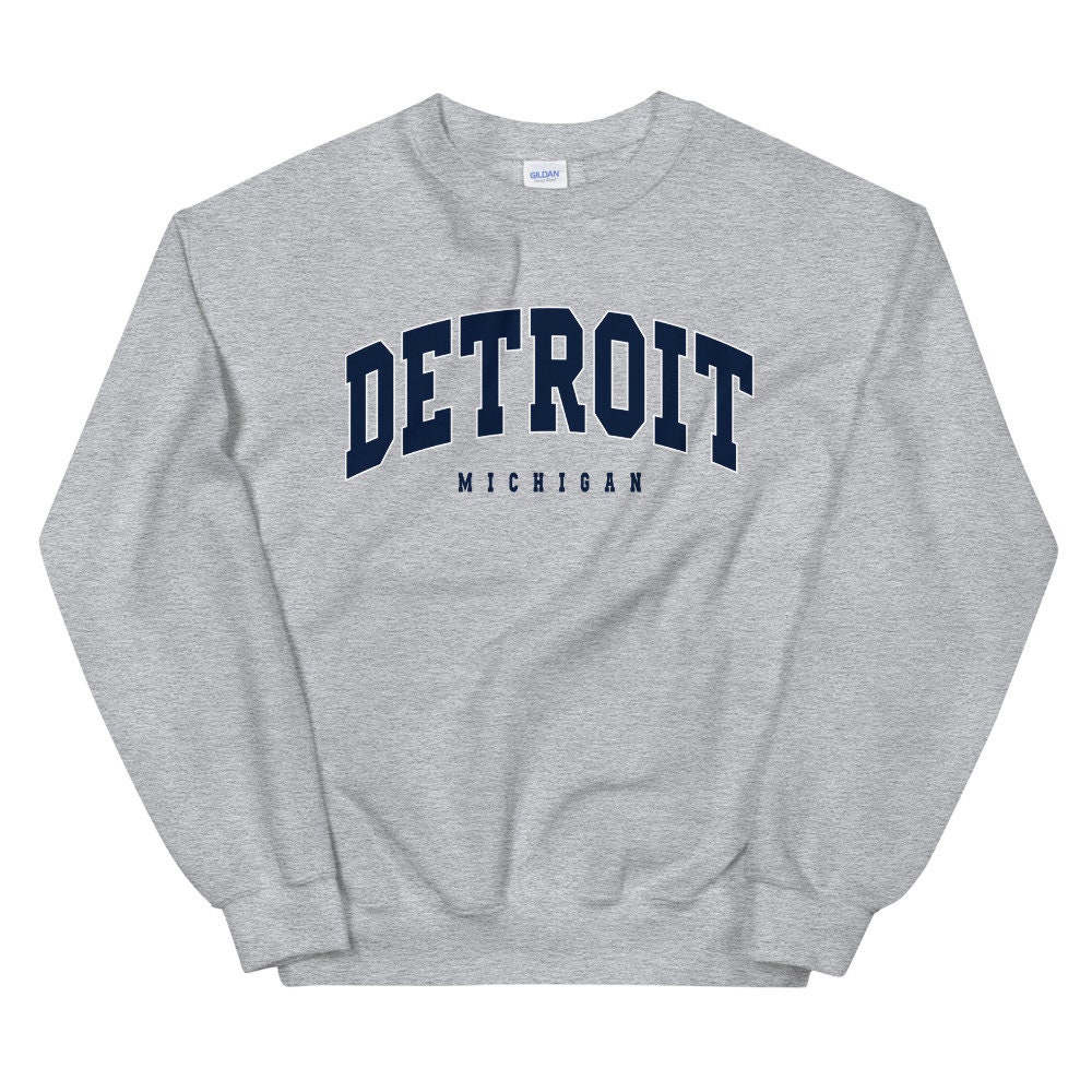 Detroit Sweatshirt Detroit Crewneck Detroit Vintage Detroit Shirt Man