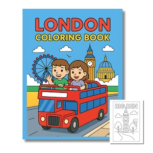 London Malbuch für Kinder im Alter von 5-7 - 30 Seiten voller Abenteuer von Londoner Wahrzeichen - Reise-Malbuch für Kinder