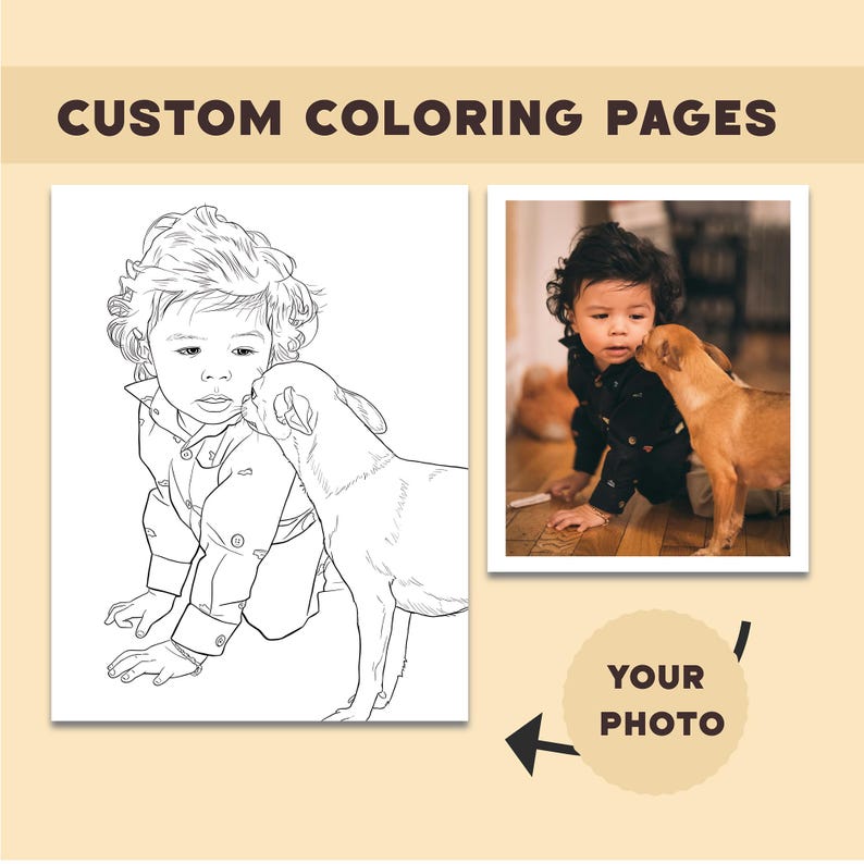 15 Custom Coloring Pages From Photos - Personalized Gift Custom Photo ...