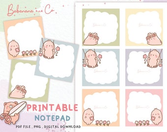 Cute Bunny Memo Pad Printable,Note Pad Digital Download,Cute Printable Notepad,Memo Sheets,Cute Stationery Printables,Instant Download
