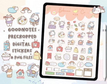 Cute Icons digital stickers | Goodnotes Stickers | Cute Hand Draw | digits stickers , planner | kawaii | precropped png