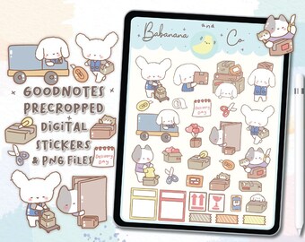 Parcel delivery  digital stickers | Goodnotes Stickers | Cute Hand Draw | Digits Stickers | planner | kawaii | precropped png