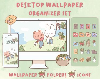 My garden Desktop Wallpaper Organizer| Mac and Windows Organizer | Mac and Windows Desktop Folder Icons|Desktop Icons and Wallpapers