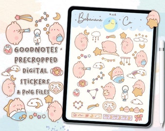 Cute Star digital stickers | Goodnotes Stickers | Cute Hand Draw | Digits Stickers | planner | kawaii | precropped png