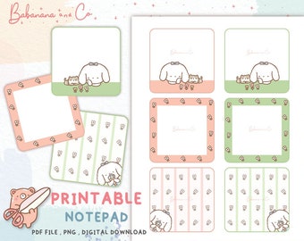 Bloc-notes fleur mignon imprimable, bloc-notes en téléchargement numérique, bloc-notes imprimable mignon, feuilles pour mémo, mignons articles de papeterie à imprimer, téléchargement immédiat