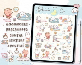 Affirmations digital stickers | Goodnotes Stickers | Cute Hand Draw | Digits Stickers | planner | kawaii | precropped png