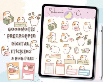 Digitale Sticker zum Zahltag | Handgezeichnete Planer-Icons (Goodnotes, PNG-Dateien)