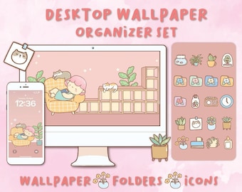 Cozy Desktop Wallpaper Organizer | Mac & Windows Folder Icons (Digital Download)