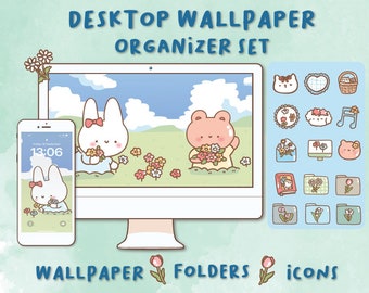 Fresh Day Desktop Wallpaper Organizer| Mac and Windows Organizer | Mac and Windows Desktop Folder Icons|Desktop Icons and Wallpapers