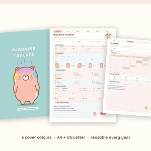 Undated Migraine Tracker Planner | GoodNotes Symptom Log (25 Pages, 79 Stickers)