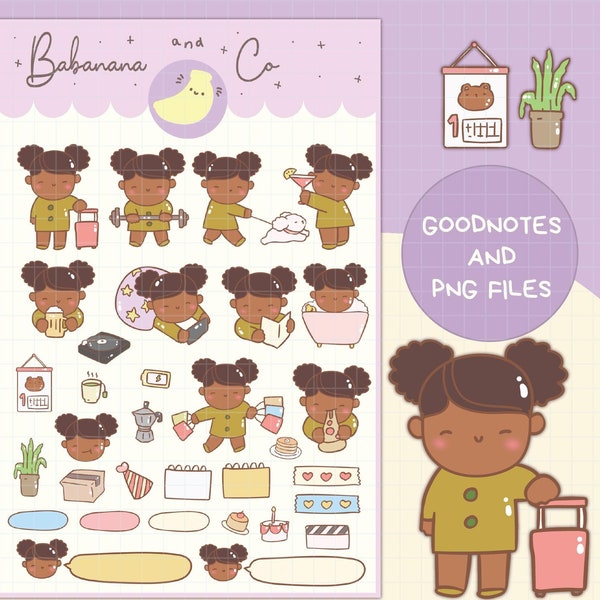 Every day digital stickers | Goodnotes Stickers | Cute Hand Draw | Digits Stickers | planner | kawaii | precropped png