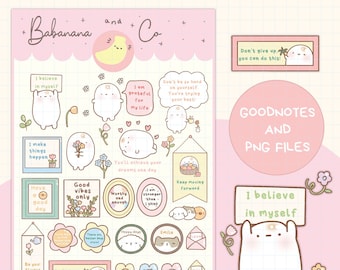 Cute Hand Drawn Affirmations Digital Stickers | Goodnotes Stickers ...