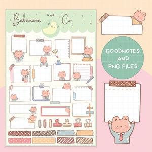 Memo Sheets digital stickers | Goodnotes Stickers | Cute Hand Draw | Digits Stickers | planner | kawaii | precropped png