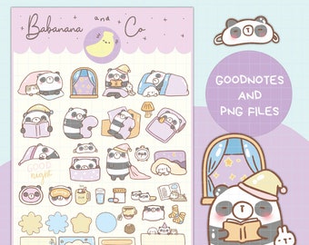 Sleeping digital stickers | Goodnotes Stickers | Cute Hand Draw | Digits Stickers | planner | kawaii | precropped png