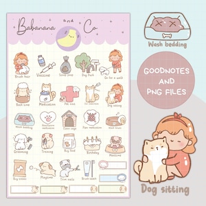 Dog care icons digital stickers | Goodnotes Stickers | Cute Hand Draw | Digits Stickers,  planner | kawaii | precropped png