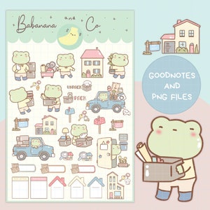 Pegatinas digitales en movimiento / Pegatinas de Goodnotes / Dibujos a mano lindos / Pegatinas de dígitos, planificador / kawaii / png precortado