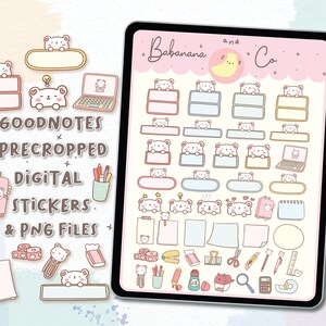 Stationary Doodles Digital Stickers | Goodnotes Stickers | Cute Hand Draw | Digits Stickers | Planner | Kawaii | Precropped PNG