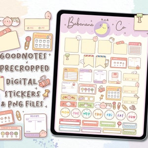 Notepad Digital Stickers | Goodnotes Stickers | Cute Hand Draw | Digits Stickers | Planner | Kawaii | Precropped PNG
