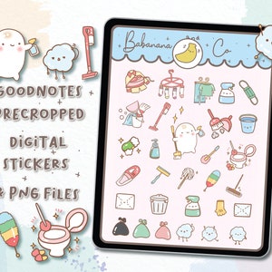 Cute Clean Icons digital stickers | Goodnotes Stickers | Cute Hand Draw | Digits Stickers | planner | kawaii | precropped png