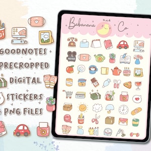 Planner Icons digital stickers | Goodnotes Stickers | Cute Hand Draw | digits stickers , planner | kawaii | precropped png