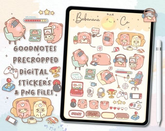 Hand-Illustrated Game Time Digital Stickers | Goodnotes Stickers |  Digits Stickers | Planner | Kawaii | Precropped PNG