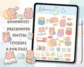 I Love Reading digital stickers | Goodnotes Stickers | Cute Hand Draw | Digits Stickers | planner | kawaii | precropped png