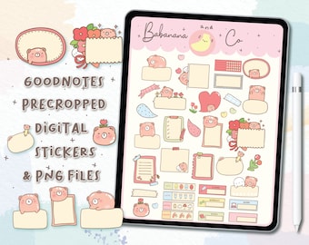 Sticky Note Digital Stickers | Goodnotes Stickers | Cute Hand Draw | Digits Stickers | Planner | Kawaii | Precropped PNG